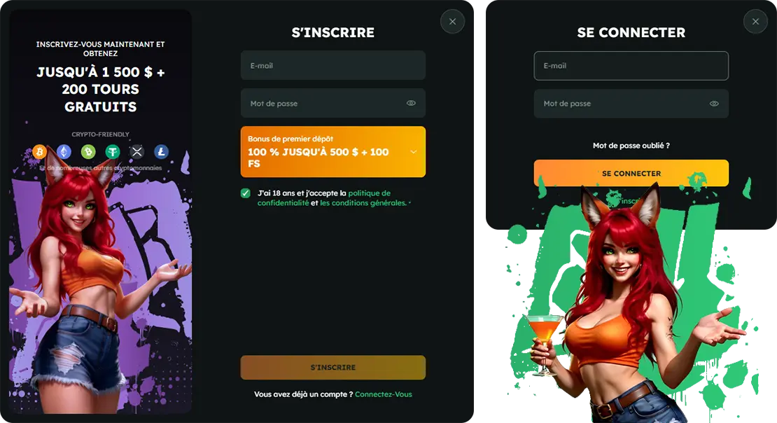 Inscription et compte FoxSlots